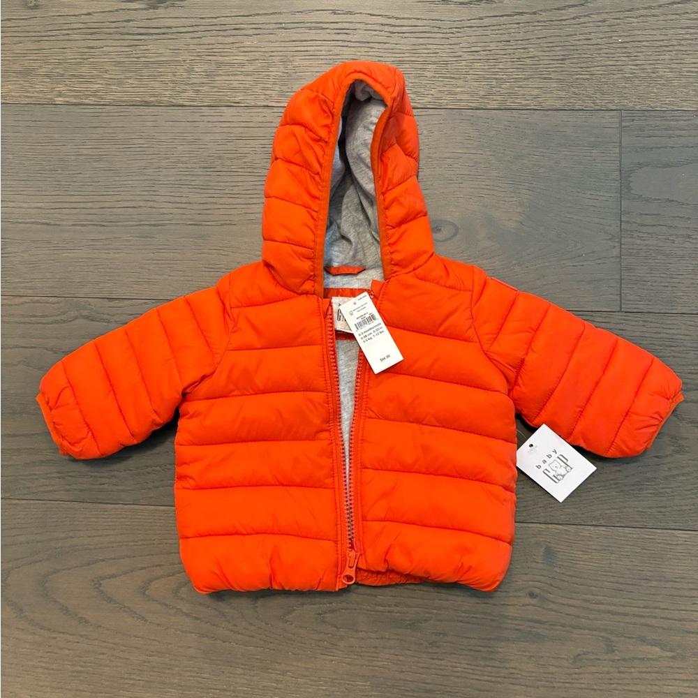 Baby gap orange print loft baby jacket 0-6M NWT ret $89